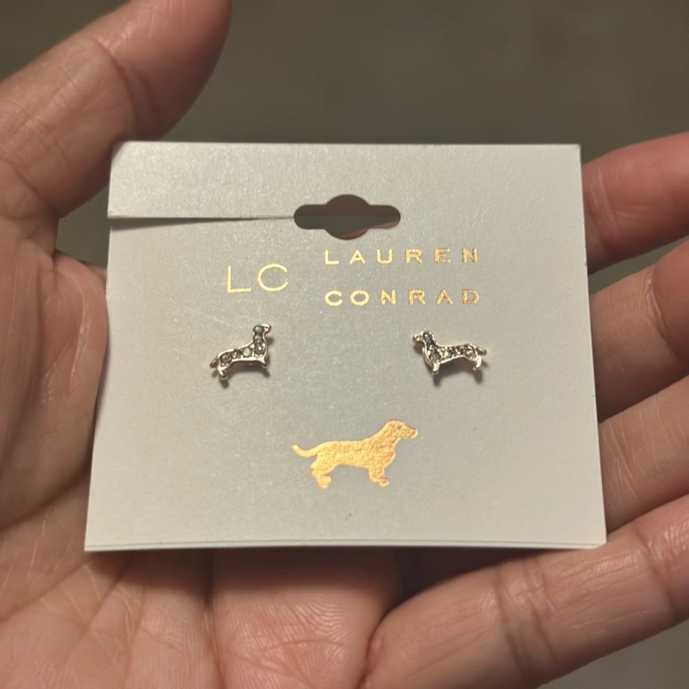 Lauren Conrad dachshund Crystal  Earrings